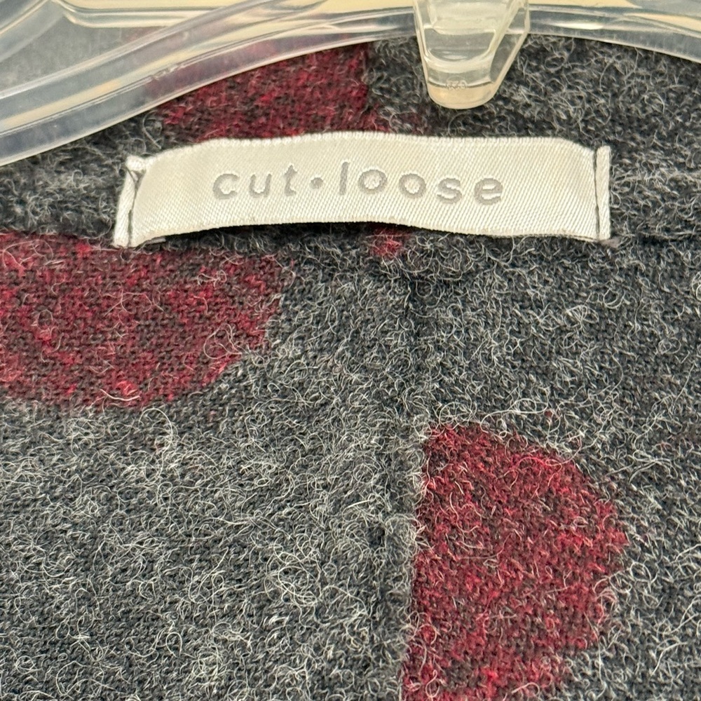 Gray and Red Polka Dot Women's Jacket by CutLoose. Size L/XL. - Picture 4 of 5